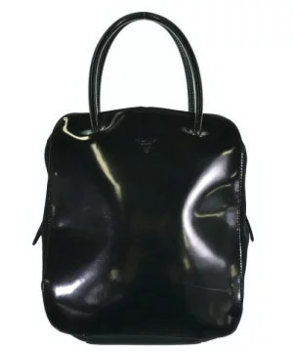Prada Black Spazzolato Patent Leather Sport Tote Bag glossy Black